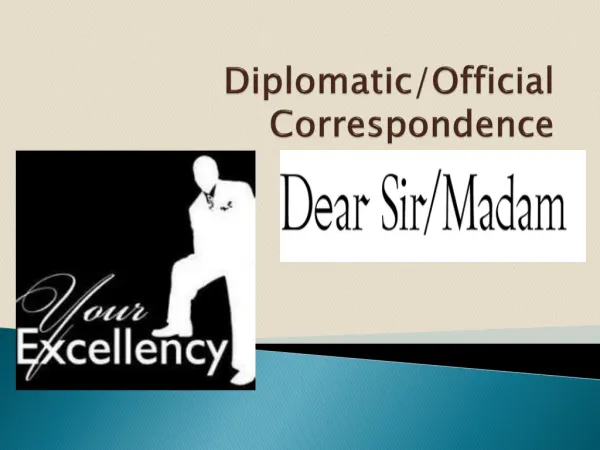 Diplomatic/Official Correspondence
