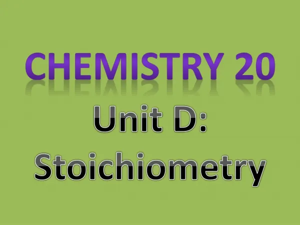 Chemistry 20