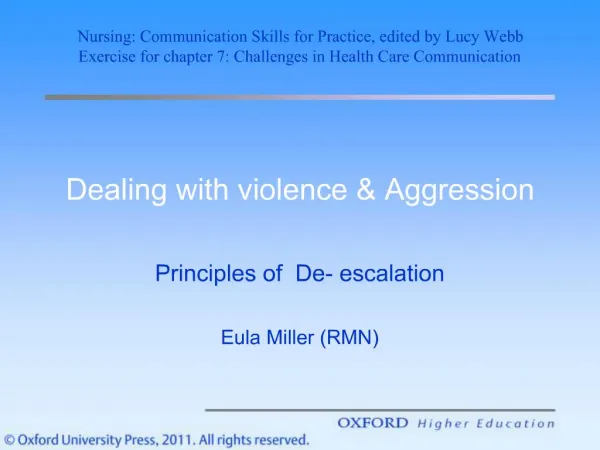Dealing with violence Aggression