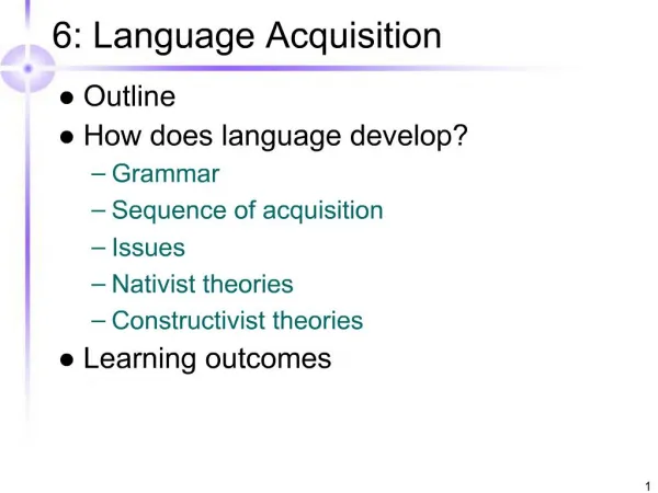 6: Language Acquisition