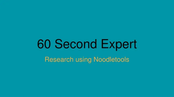 60 Second Expert