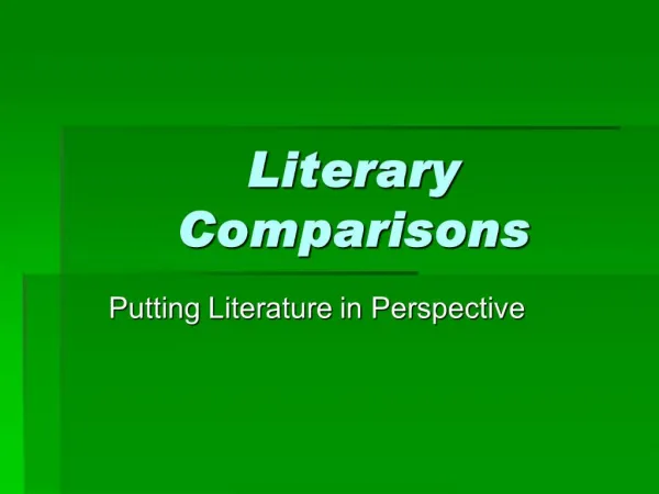Literary Comparisons
