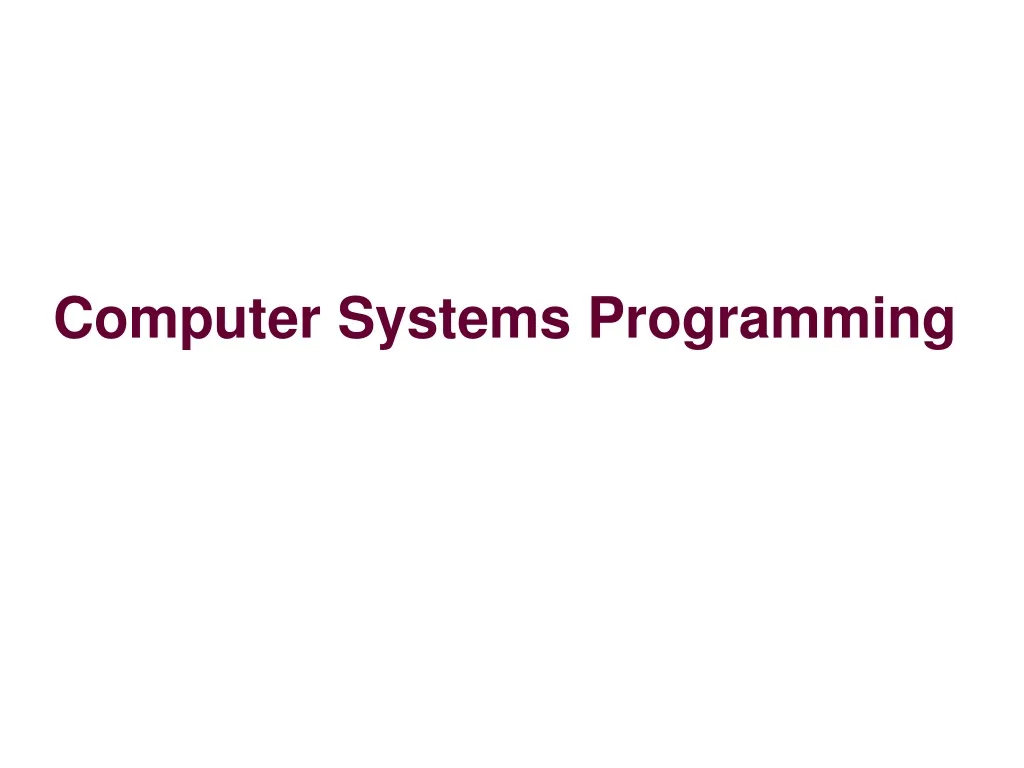 computer systems programming