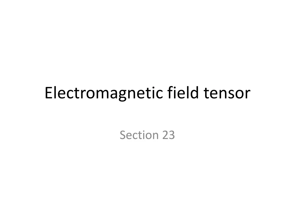 electromagnetic field tensor