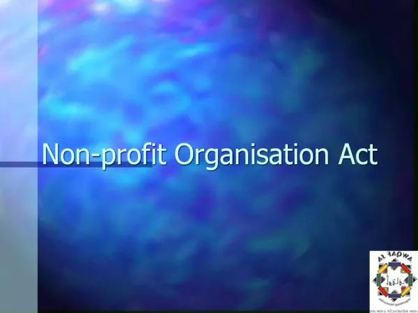 Non-profit Organisation Act