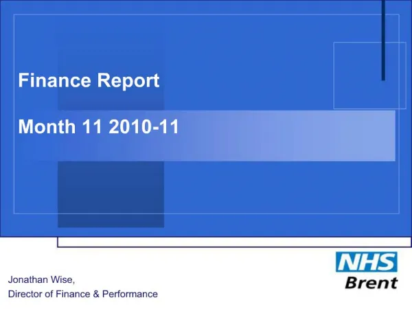 Finance Report Month 11 2010-11