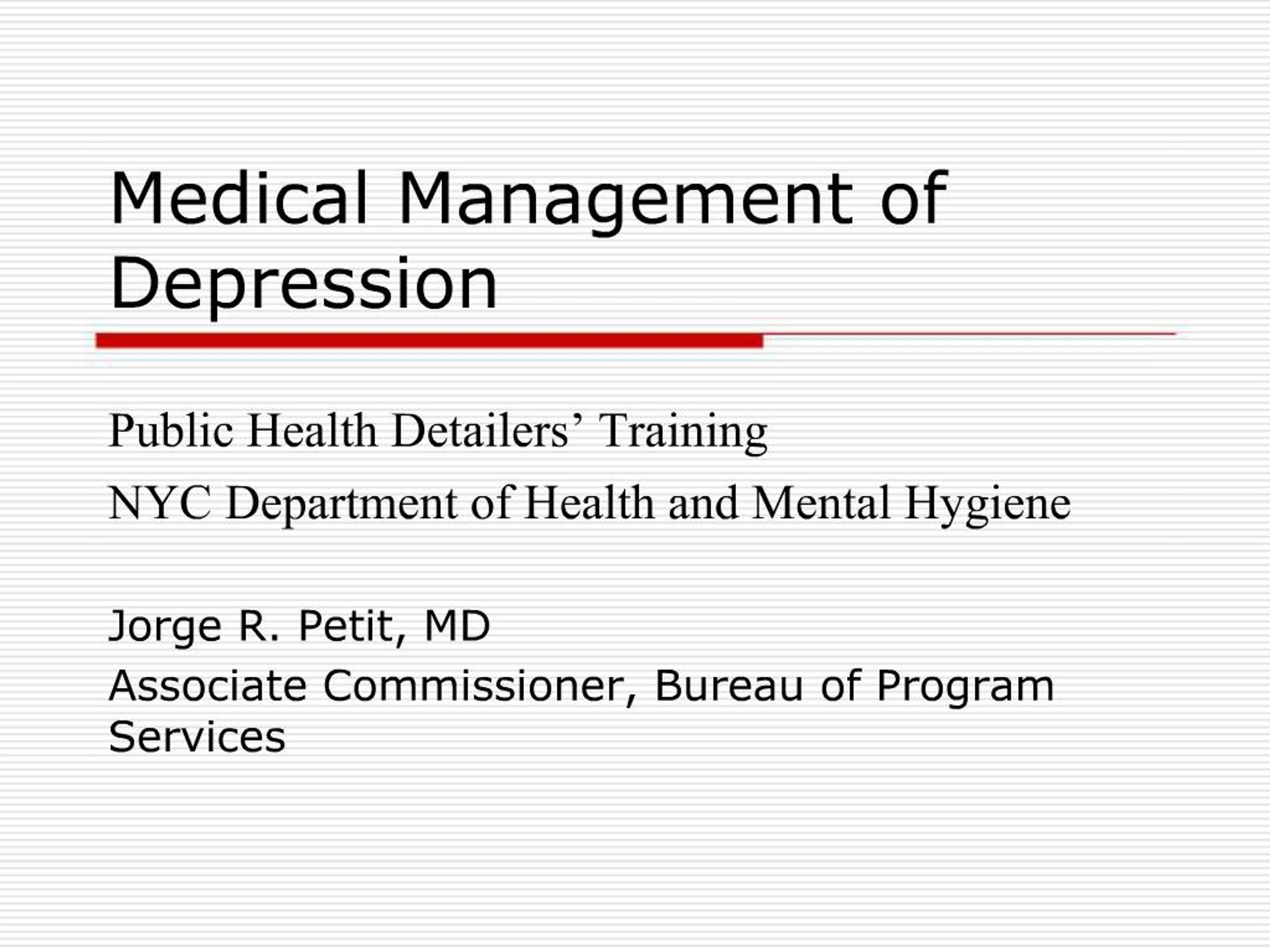 PPT - Medical Management of Depression PowerPoint Presentation, free ...