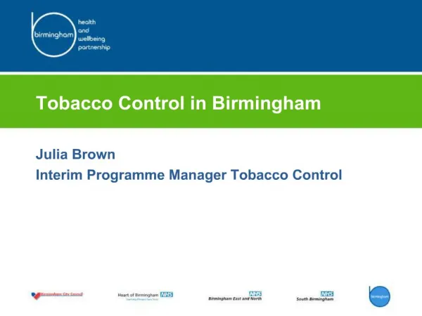 Tobacco Control in Birmingham
