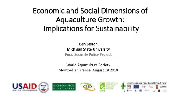 Economic and Social Dimensions of Aquaculture Growth: Implications for Sustainability