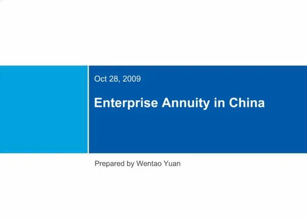 Enterprise Annuity in China