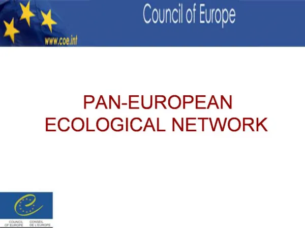 PAN-EUROPEAN ECOLOGICAL NETWORK