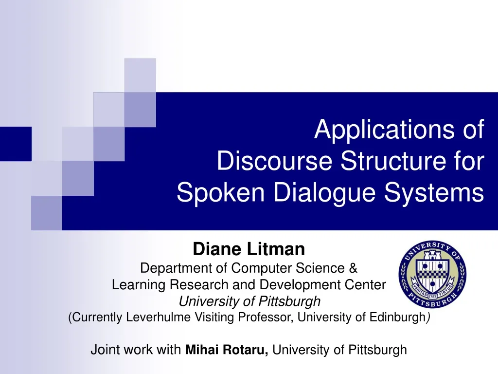 applications of discourse structure for spoken dialogue systems