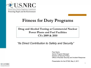Fitness for Duty Programs - slide 1