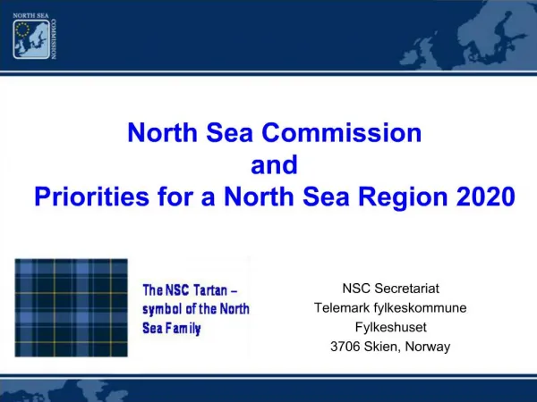 North Sea Commission and Priorities for a North Sea Region 2020
