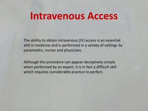 Intravenous Access