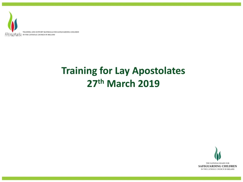training for lay apostolates 27 th march 2019