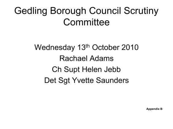 Gedling Borough Council Scrutiny Committee