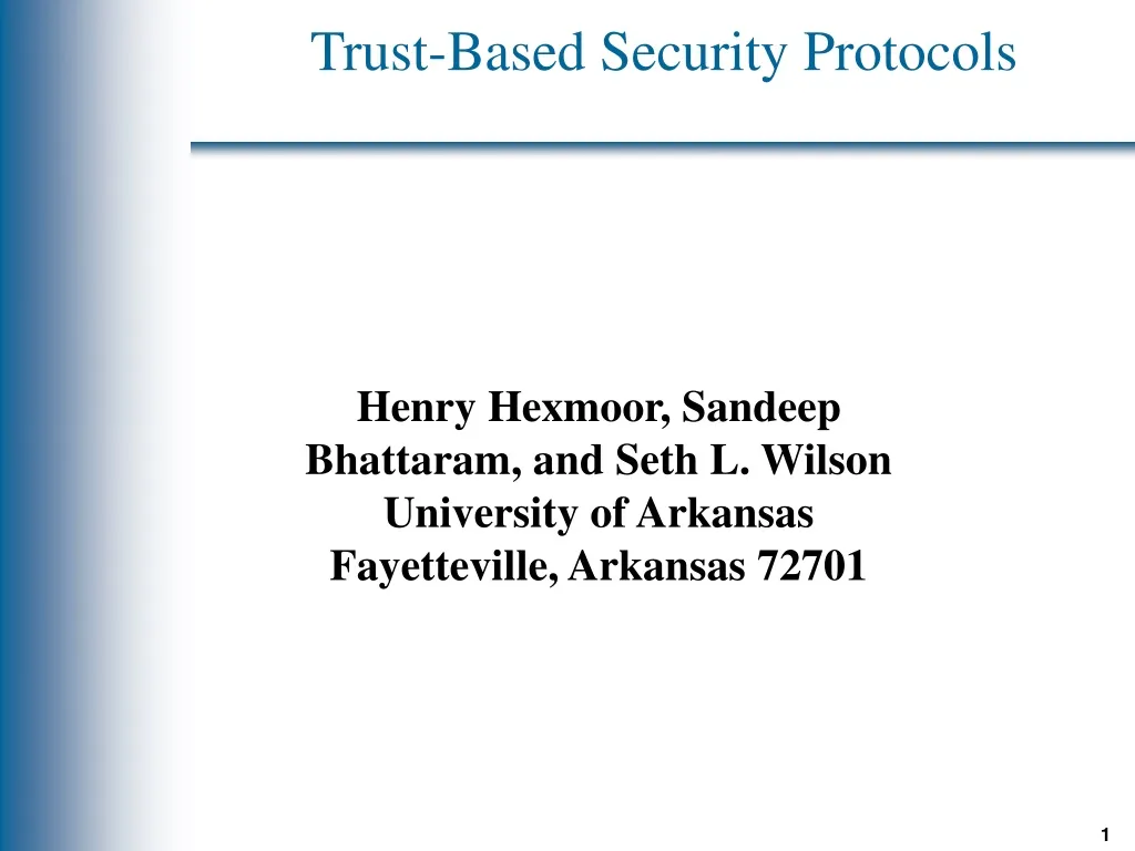 trust based security protocols