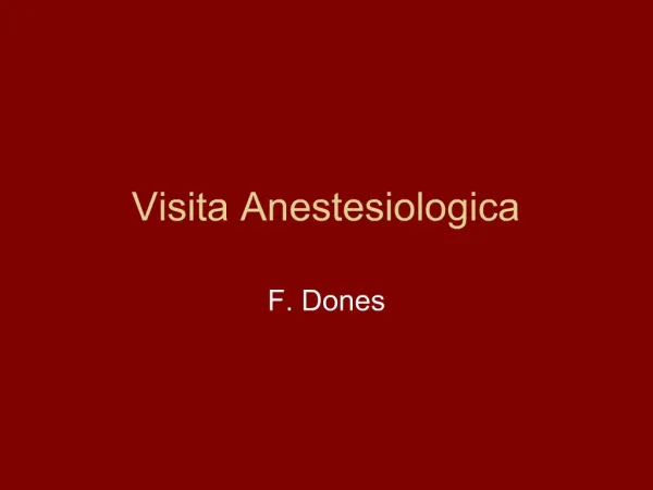 Visita Anestesiologica