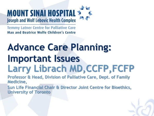 Advance Care Planning: Important Issues