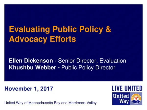Evaluating Public Policy &amp; Advocacy Efforts