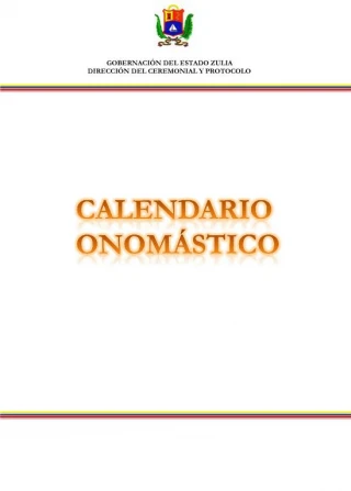 CALENDARIO ONOM STICO - slide 1