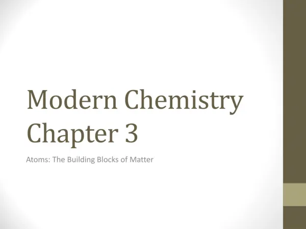 Modern Chemistry Chapter 3
