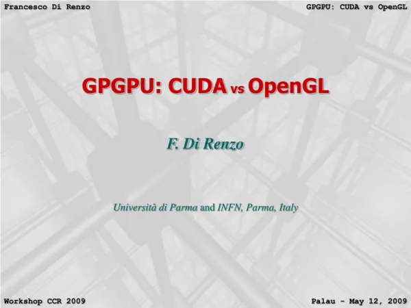 GPGPU: CUDA vs OpenGL