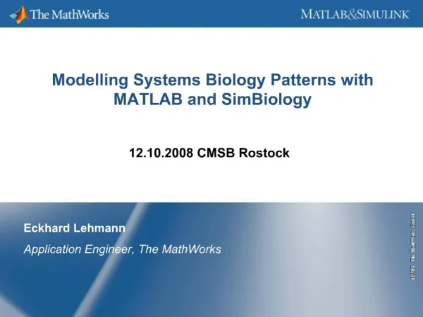 Modelling Systems Biology Patterns with MATLAB and SimBiology