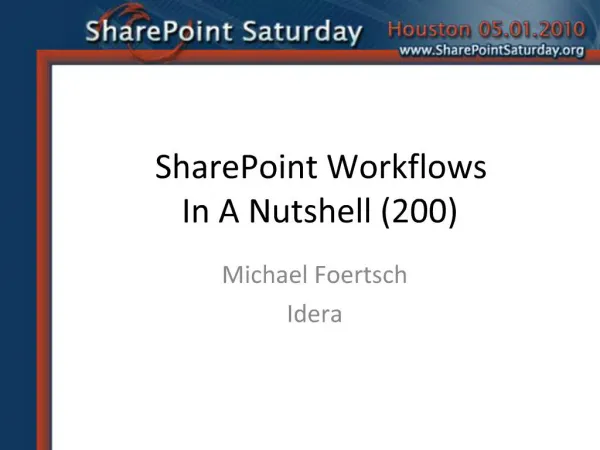 SharePoint Workflows In A Nutshell 200