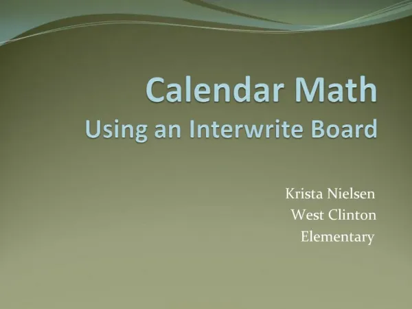 Calendar Math Using an Interwrite Board