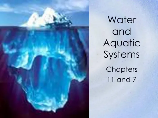 Water and Aquatic Systems