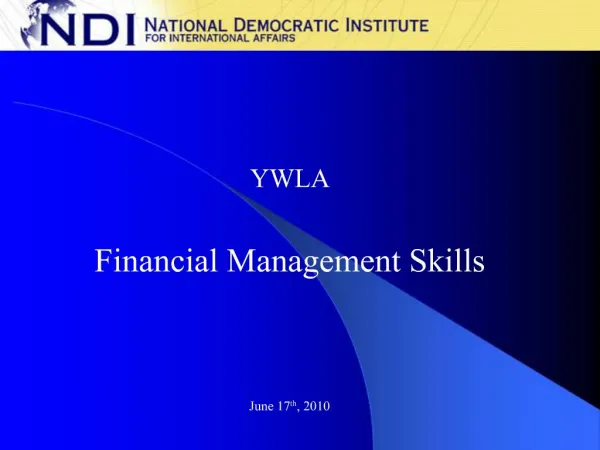 YWLA Financial Management Skills June 17th, 2010