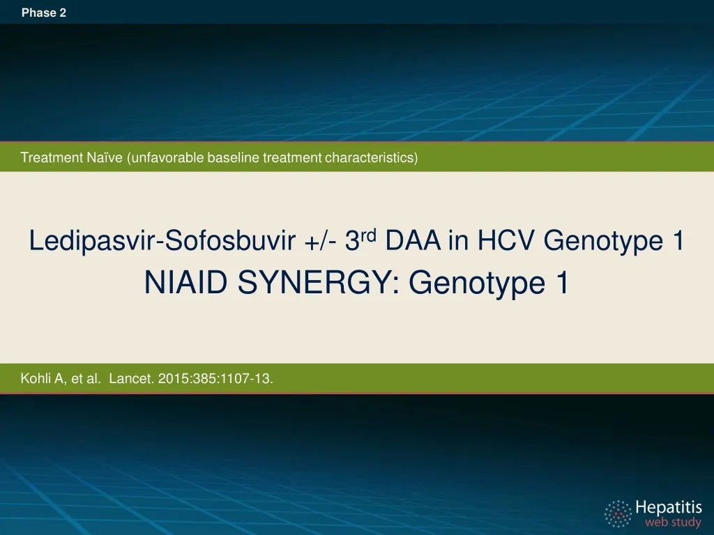 ledipasvir sofosbuvir 3 rd daa in hcv genotype 1 niaid synergy genotype 1