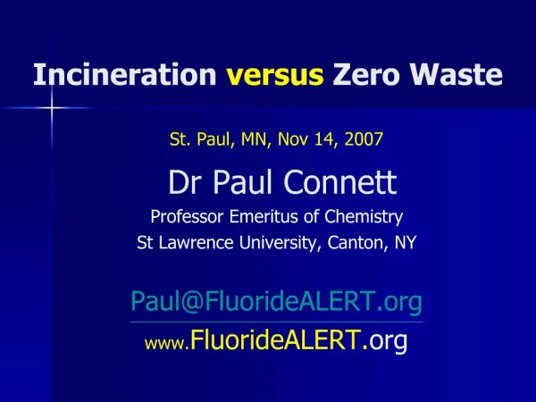 Incineration versus Zero Waste