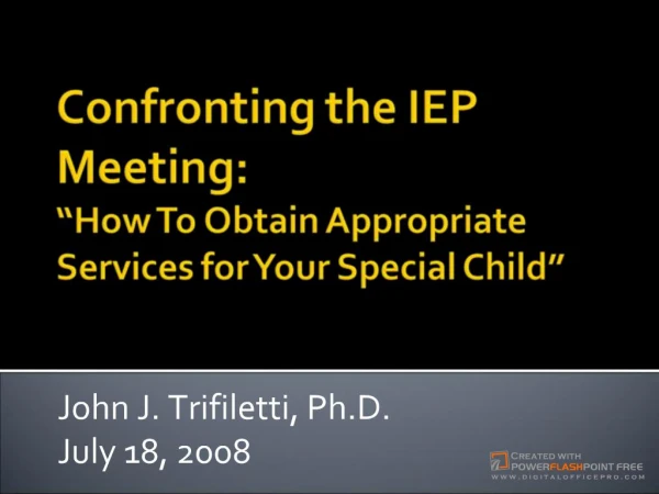 Confronting the IEP Meeting: