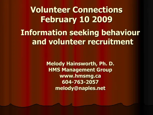 Volunteer Connections February 10 2009