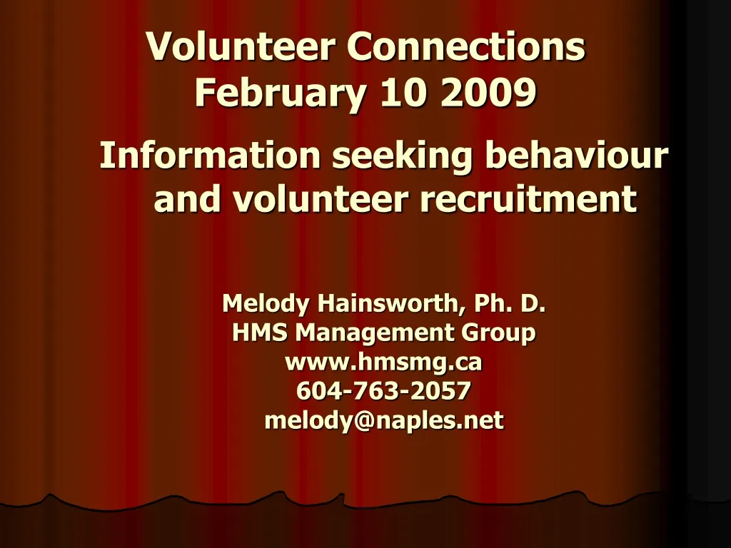 volunteer connections february 10 2009