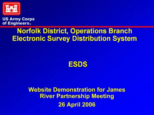 Norfolk District, Operations Branch Electronic Survey Distribution System