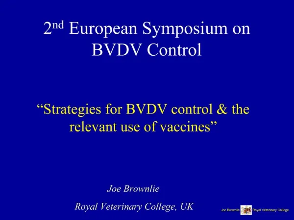 2nd European Symposium on BVDV Control