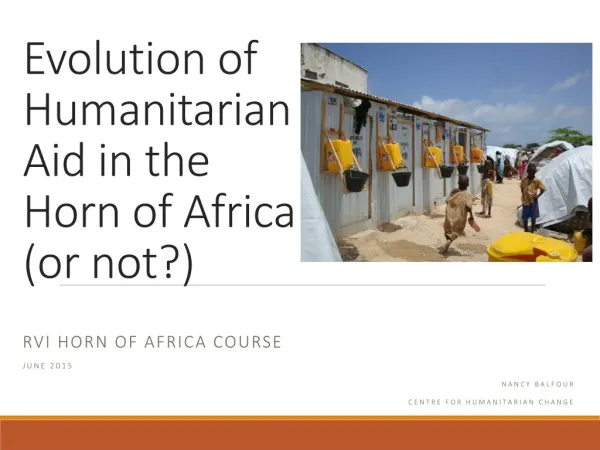 Evolution of Humanitarian Aid in the Horn of Africa (or not?)