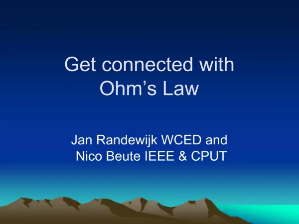 Get connected with Ohm s Law