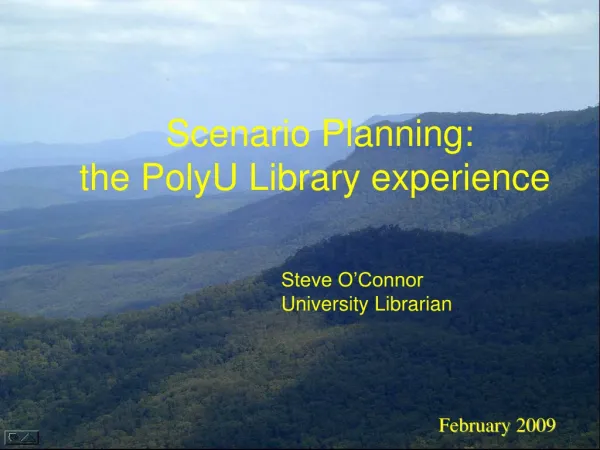 Scenario Planning: the PolyU Library experience