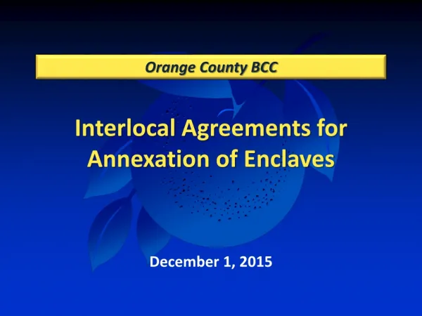 Interlocal Agreements for Annexation of Enclaves
