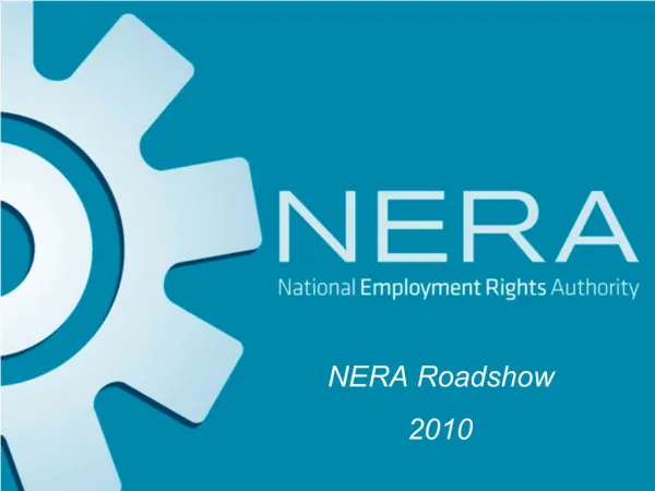 NERA Roadshow 2010