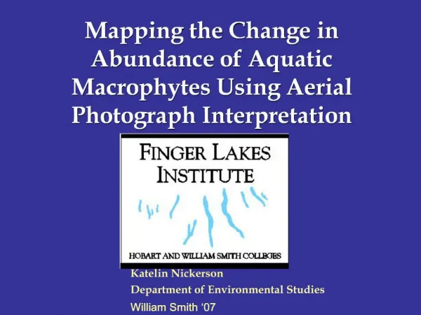 Mapping the Change in Abundance of Aquatic Macrophytes Using Aerial Photograph Interpretation