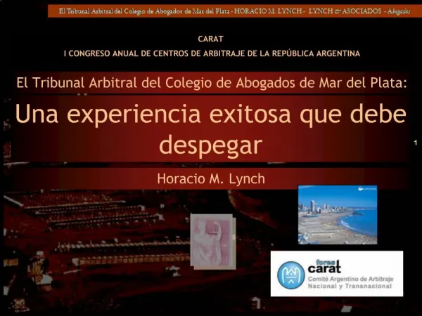CARAT I CONGRESO ANUAL DE CENTROS DE ARBITRAJE DE LA REP BLICA ARGENTINA