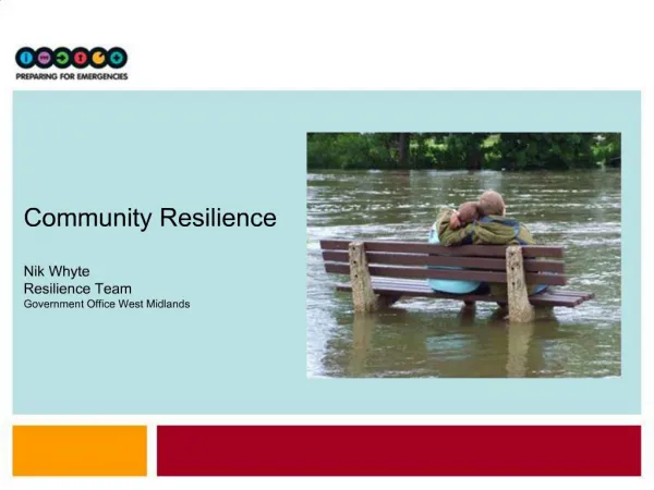 Community Resilience Nik Whyte Resilience Team Government Office West Midlands