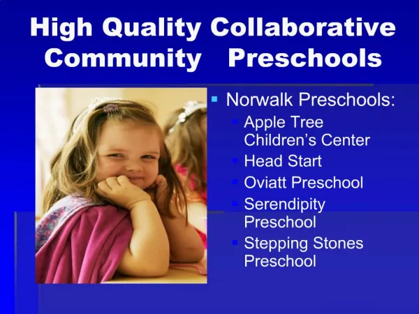 High Quality Collaborative Community Preschools