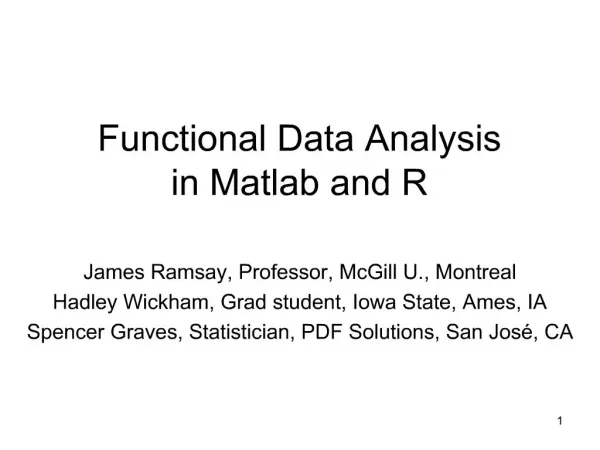 Functional Data Analysis in Matlab and R